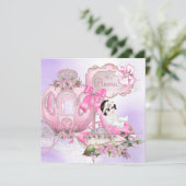Once Upon a Time Princess Baby shower Paarse Roze Kaart (Staand voorkant)