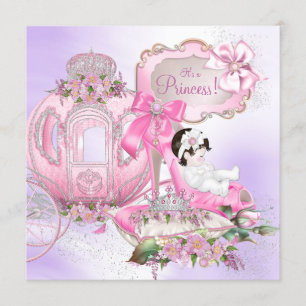 Once Upon a Time Princess Baby shower Paarse Roze Kaart