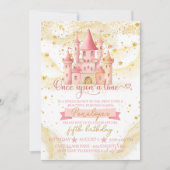 Once Upon a Time Princess Birthday Invitation Kaart (Voorkant)