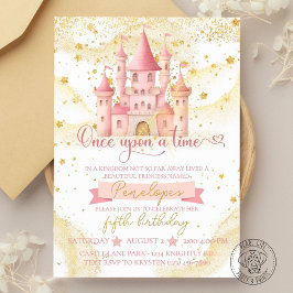 Once Upon a Time Princess Birthday Invitation Kaart
