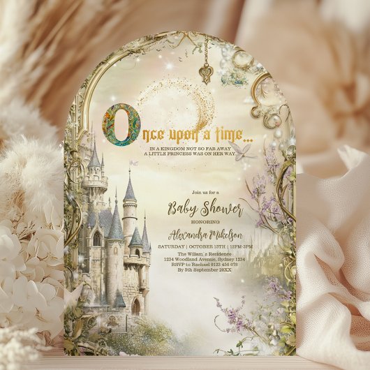Once Upon a Time Princess Castle Baby Shower Kaart