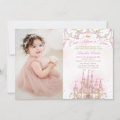 Once Upon A Time Princess Castle Verjaardagsfoto Kaart (Voorkant)
