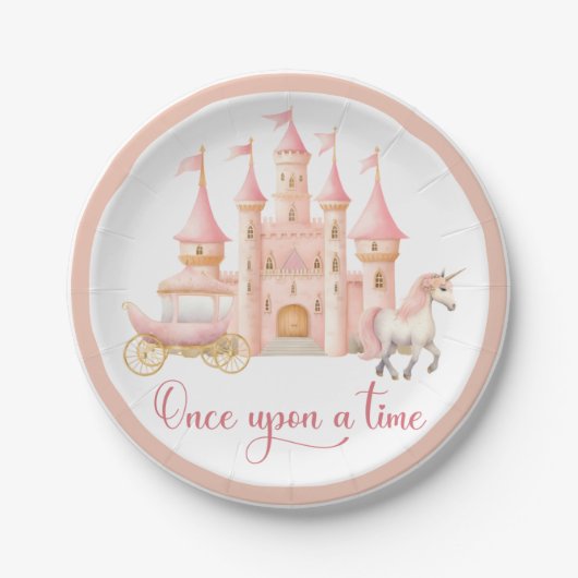 Once Upon A Time Princess Paper Plate Papieren Bordje (Voorkant)