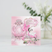 Once Upon A Time Princess Roze Baby shower Kaart (Staand voorkant)