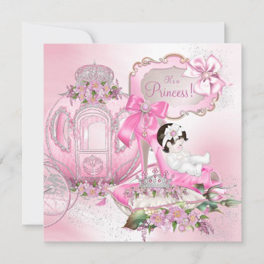 Once Upon A Time Princess Roze Baby shower Kaart (Voorkant)