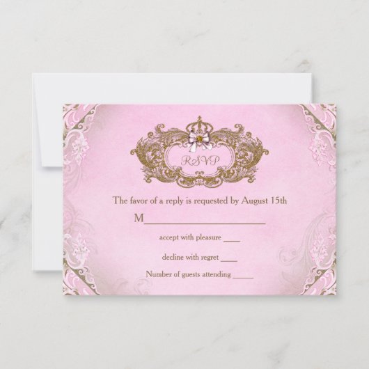 Once Upon a Time Princess Verjaardag RSVP Kaartje (Voorkant)