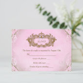 Once Upon a Time Princess Verjaardag RSVP Kaartje (Staand voorkant)