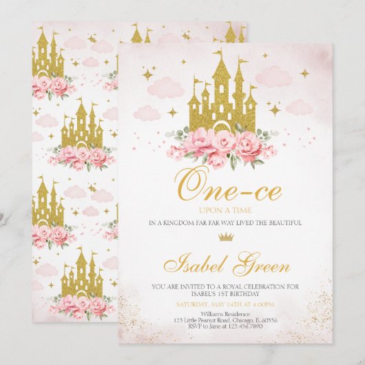 Once Upon a Time Prinses 1e Verjaardag Kaart (Voorkant / Achterkant)