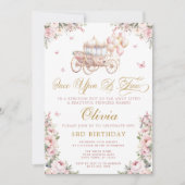 Once Upon a Time Prinses Carriage Verjaardag Kaart (Voorkant)