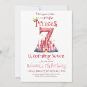 Once Upon a Time Prinses Castle Meisje 7e verjaard Kaart (Voorkant)