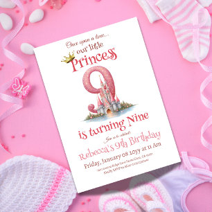 Once Upon a Time Prinses Castle Meisje 9e verjaard Kaart