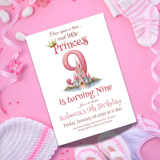 Once Upon a Time Prinses Castle Meisje 9e verjaard Kaart