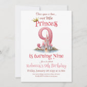 Once Upon a Time Prinses Castle Meisje 9e verjaard Kaart (Voorkant)