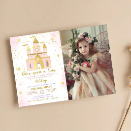 Once Upon a Time Prinses Kasteel Meisje Verjaardag Kaart