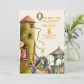 Once Upon a Time Prinses Kasteel Meisje Verjaardag Kaart (Staand voorkant)