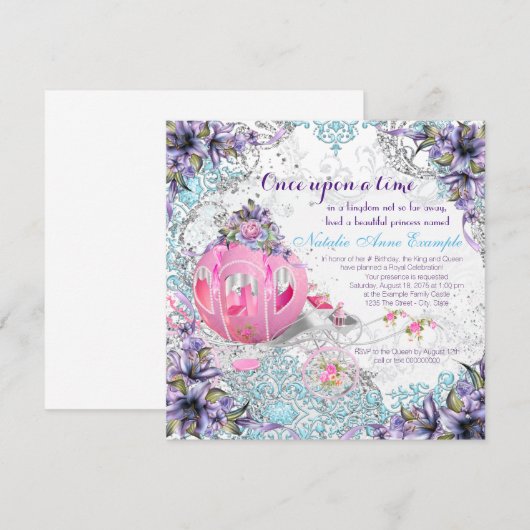 Once Upon a Time Prinses Sprookje Verjaardag Kaart (Voorkant / Achterkant)