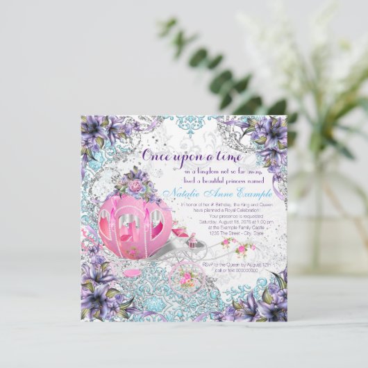 Once Upon a Time Prinses Sprookje Verjaardag Kaart (Staand voorkant)