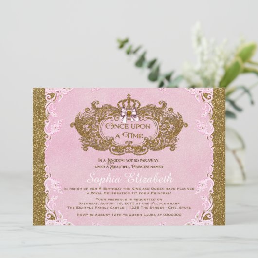 Once Upon a Time Prinses Verjaardag Kaart (Staand voorkant)