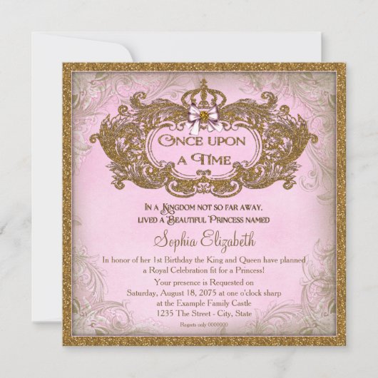 Once Upon a Time Prinses Verjaardag Kaart (Voorkant)