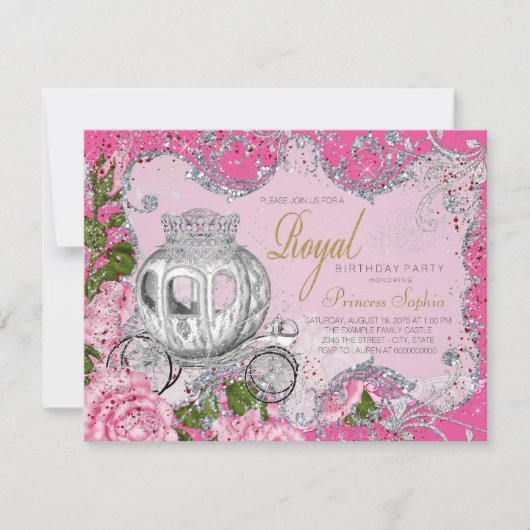 Once Upon a Time Prinses Verjaardagsfeestje Kaart (Voorkant)