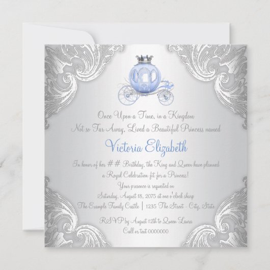 Once Upon a Time Prinses Verjaardagsfeestje Kaart (Achterkant)