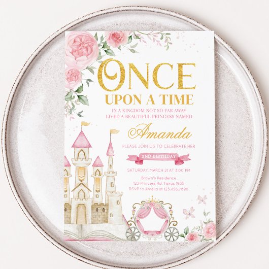 Once Upon a Time Prinses Verjaardagsfeestje Kaart