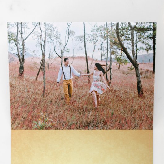 Once Upon a Time Sprookjesachtig Kasteel Bruiloft  Drieluik Uitnodiging (Binnenzijde eerst)