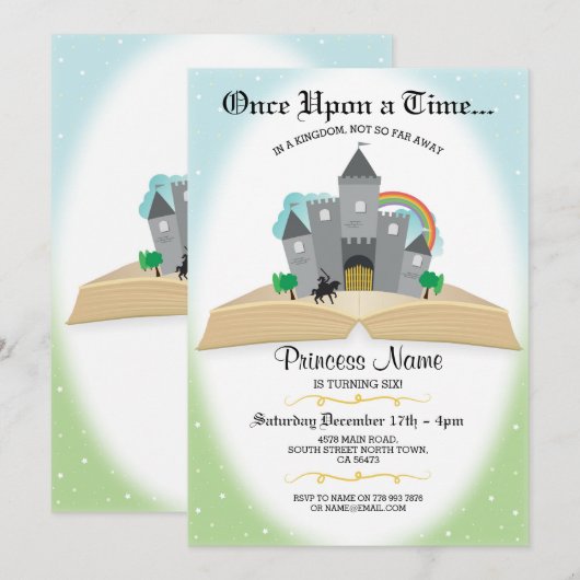 Once Upon A Time Story - Prinses Verjaardag Kaart (Voorkant / Achterkant)