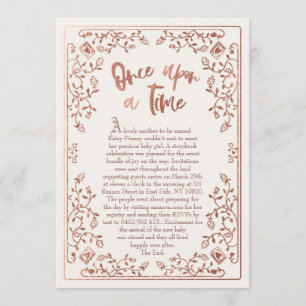 Once Upon a Time Storybook Baby shower Invitation Kaart