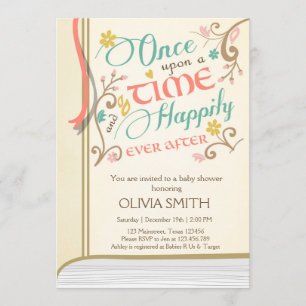 Once Upon a Time Storybook Baby shower Kaart