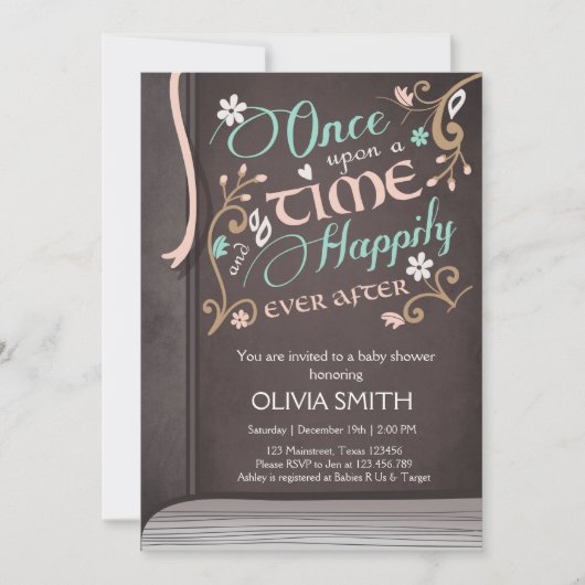 Once Upon a Time Storybook Baby shower Kaart (Voorkant)