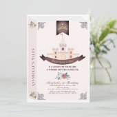 Once Upon A Time Storybook Pink 1st Birthday Kaart (Staand voorkant)