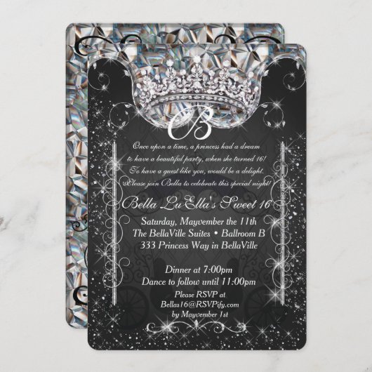 Once Upon a Time Sweet 16 Uitnodiging (Voorkant / Achterkant)