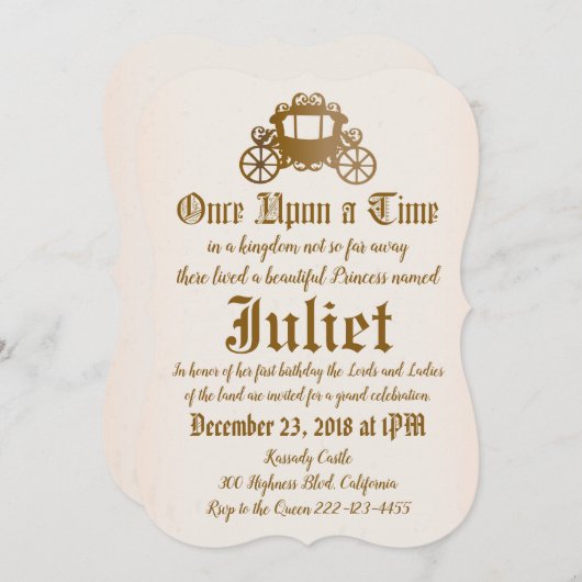 Once Upon a Time - Uitnodiging voor prinsen (Voorkant / Achterkant)