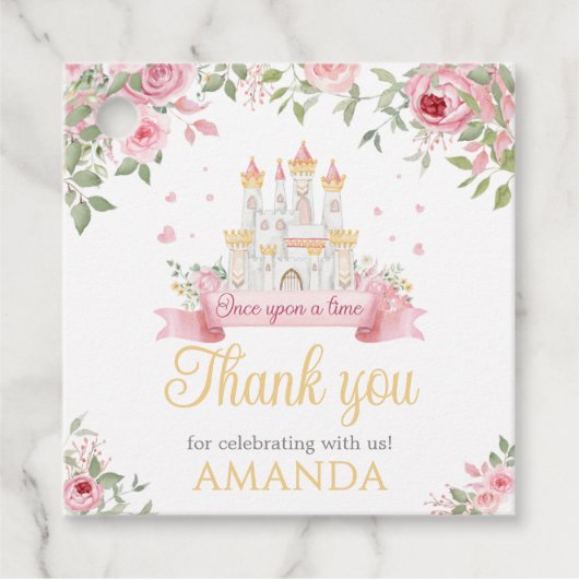 Once Upon A Time Verjaardag Plein Bedankjes Labels (Voorkant)