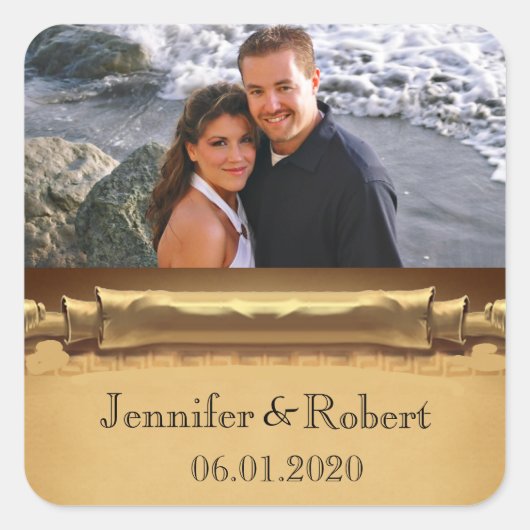 Once Upon a Time Wedding Favor Sticker (Voorkant)