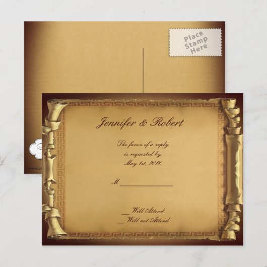 Once Upon a Time Wedding RSVP Briefkaart (Voorkant / Achterkant)