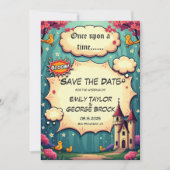 Once Upon A Time Woodland Castle Fairytale Wedding Save The Date (Voorkant)