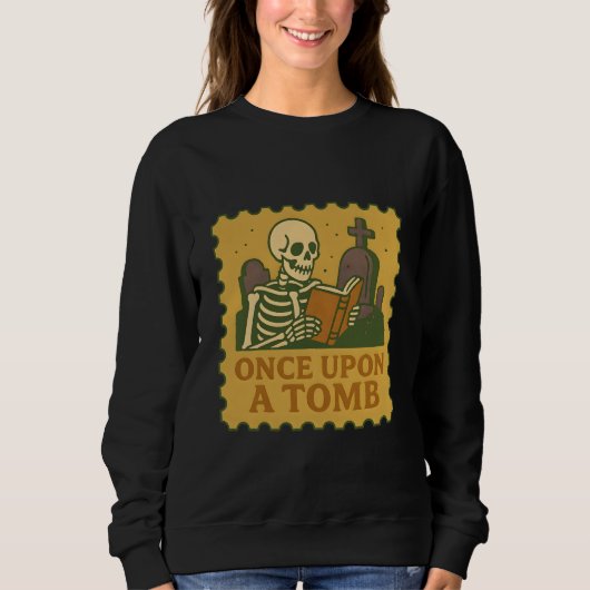 Once Upon a Tomb - Gothic Skeleton Reader Shirt (Voorkant)
