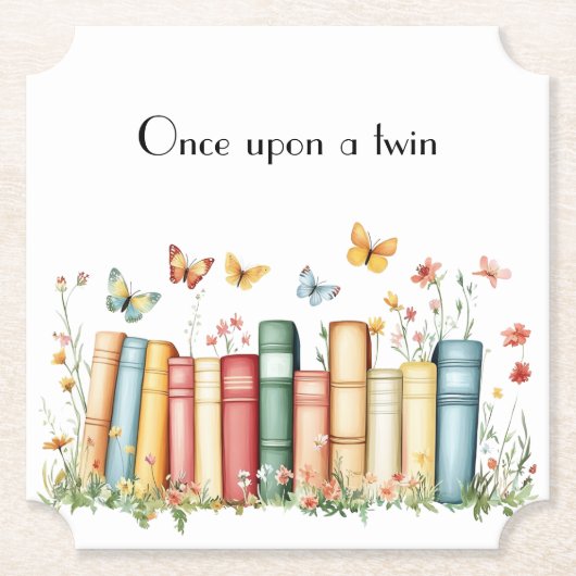 Once Upon A Twin Sprookjesboek Kartonnen Onderzetters (Voorkant)