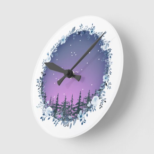 Once upon a winter dusk wall clock ronde klok (Hoek)