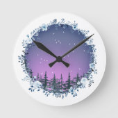 Once upon a winter dusk wall clock ronde klok (Voorkant)