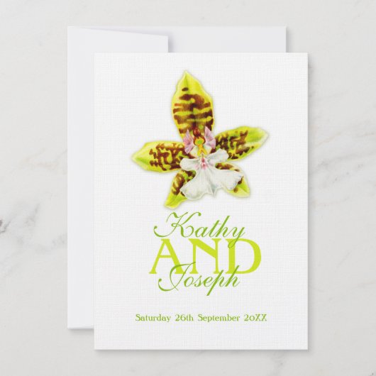 Oncidium Leucochilum orchidee bloem groen nodigen Kaart (Voorkant)