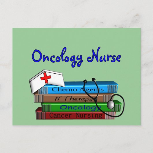 Oncolgoy Nurse "Books"-ontwerp Briefkaart (Voorkant)