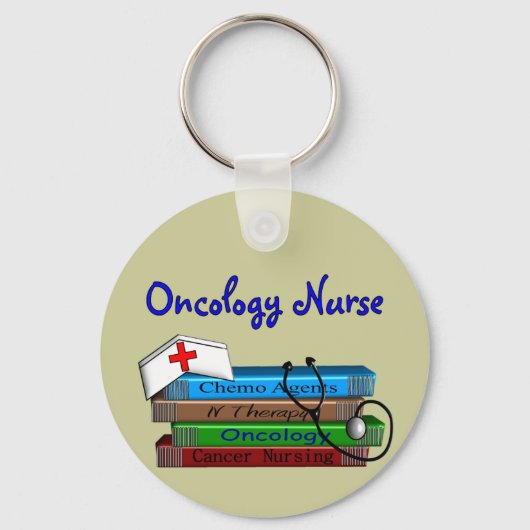 Oncolgoy Nurse "Books"-ontwerp Sleutelhanger (Voorkant)