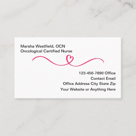 Oncological Certified Nurse Business Cards Visitekaartje (Voorkant)