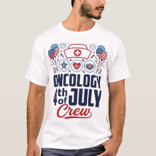 Oncologie 4 juli Crew Medisch Patriottisch T-shirt