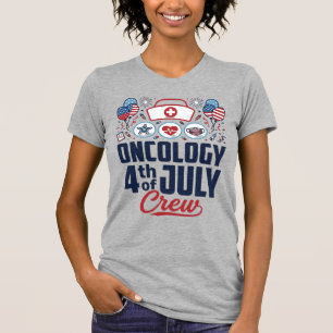 Oncologie 4 juli Crew Medisch Patriottisch T-shirt