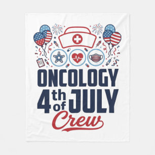 Oncologie 4 juli Crew Medisch Patriottisch T-shirt Fleece Deken