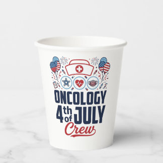 Oncologie 4 juli Crew Medisch Patriottisch T-shirt Papieren Bekers
